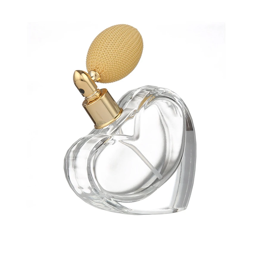 Empty Refillable Cool Miniature Perfume Bottles, 50ML Heart Shaped Perfume Bottles With Pump~