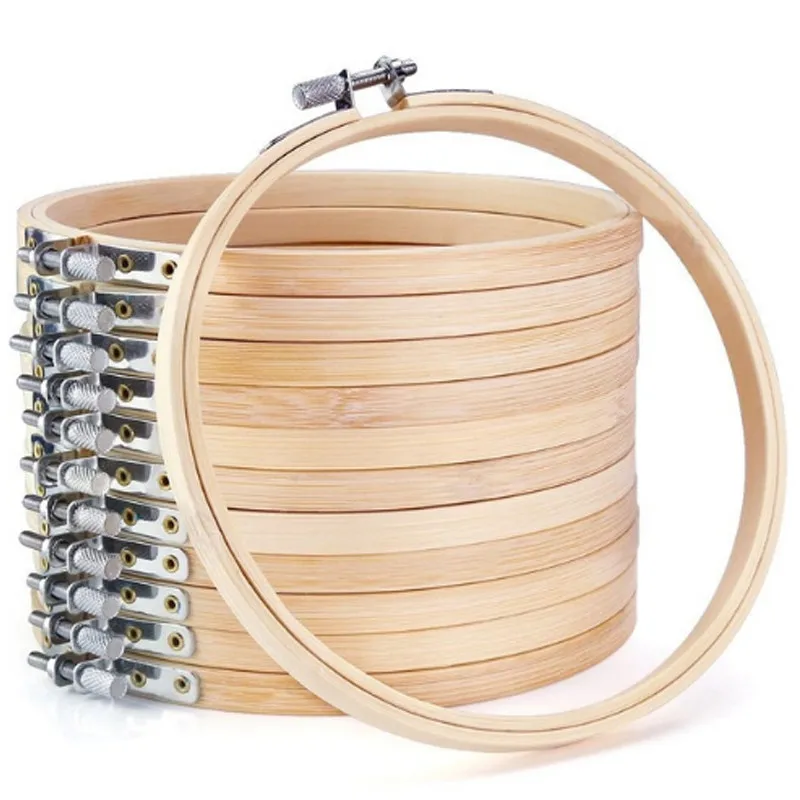 High Quality bamboo Wooden Embroidery Hoop Frame Embroidery Circle Ring Kit Cross Stitch Sewing Tool