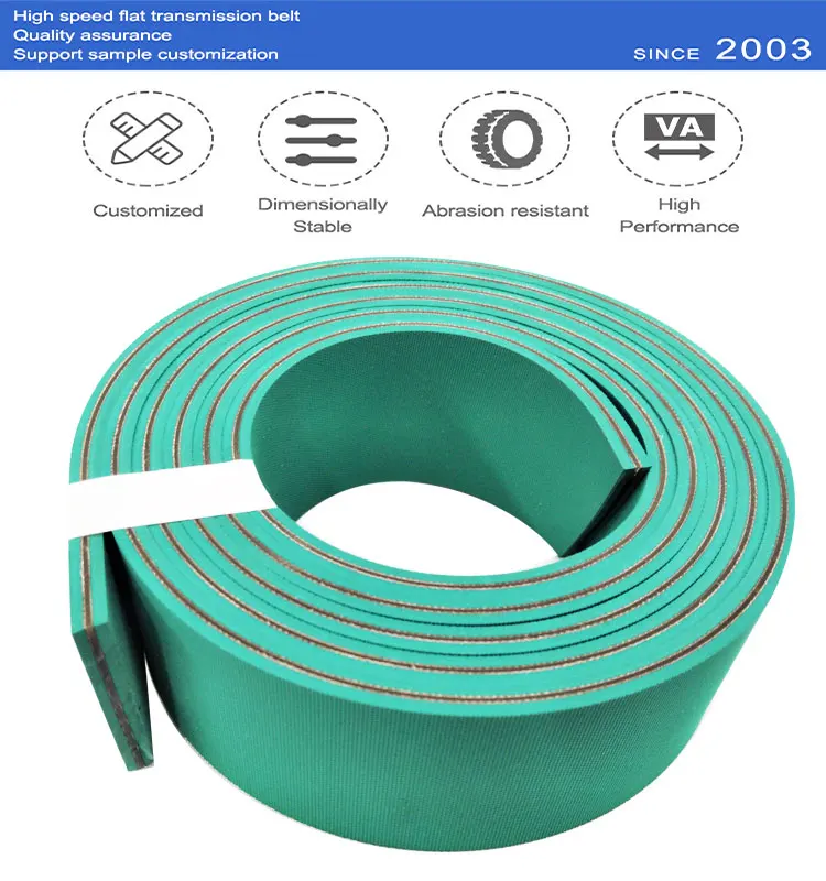 
6.0mm thickness green&green power transmission flat belt drive 