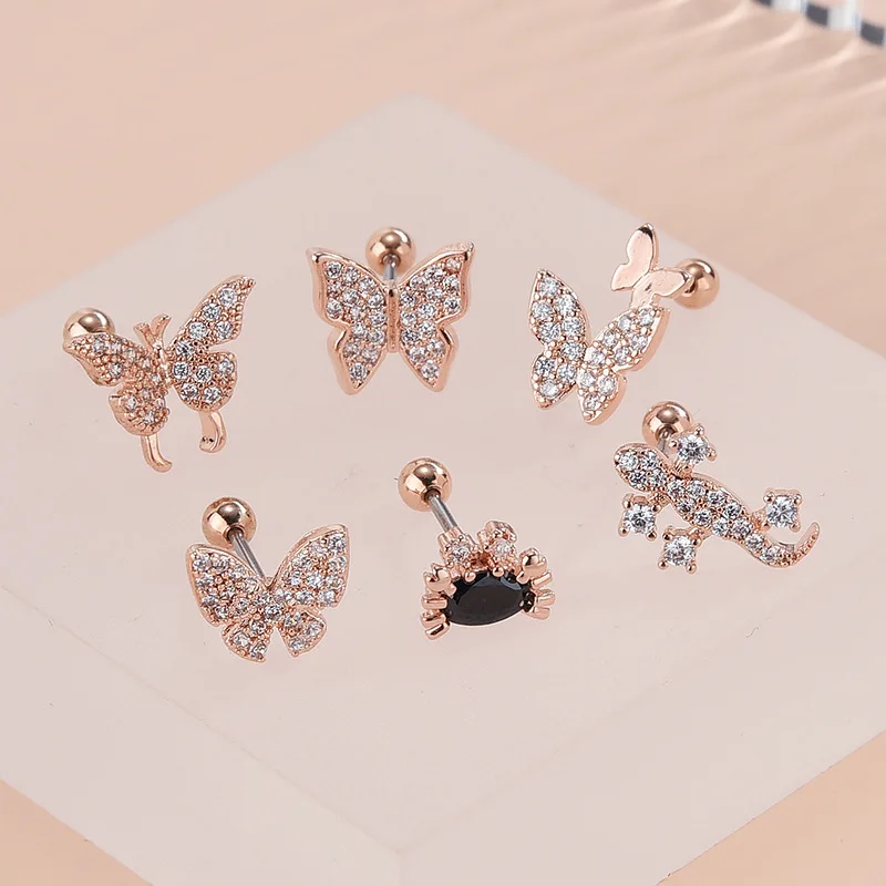 Simple Spiral Stud Earrings Stainless Steel Geometric Stud Earrings For Women Men Fashion Jewelry Piercing Jewelry