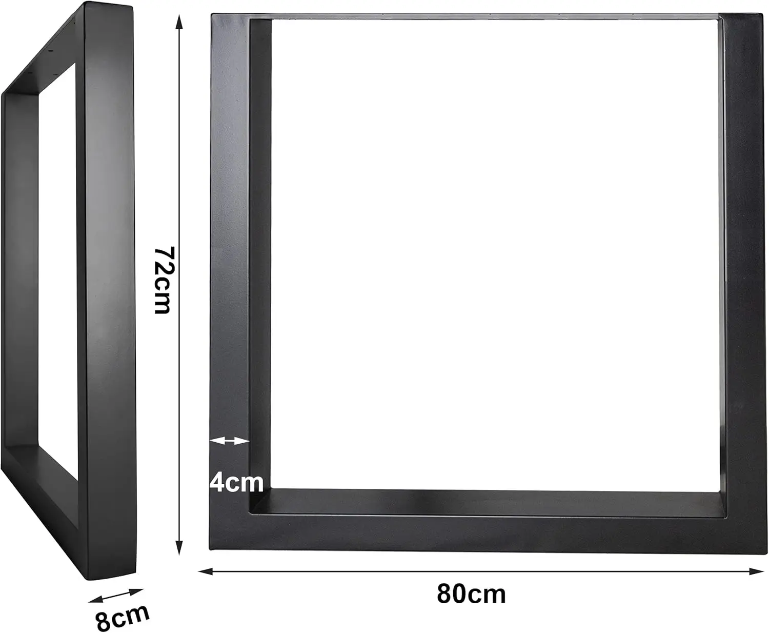 Black Wrought Iron Dining Legs, Industrial Style, Modern Square Design, Robust Construction , mail order packing