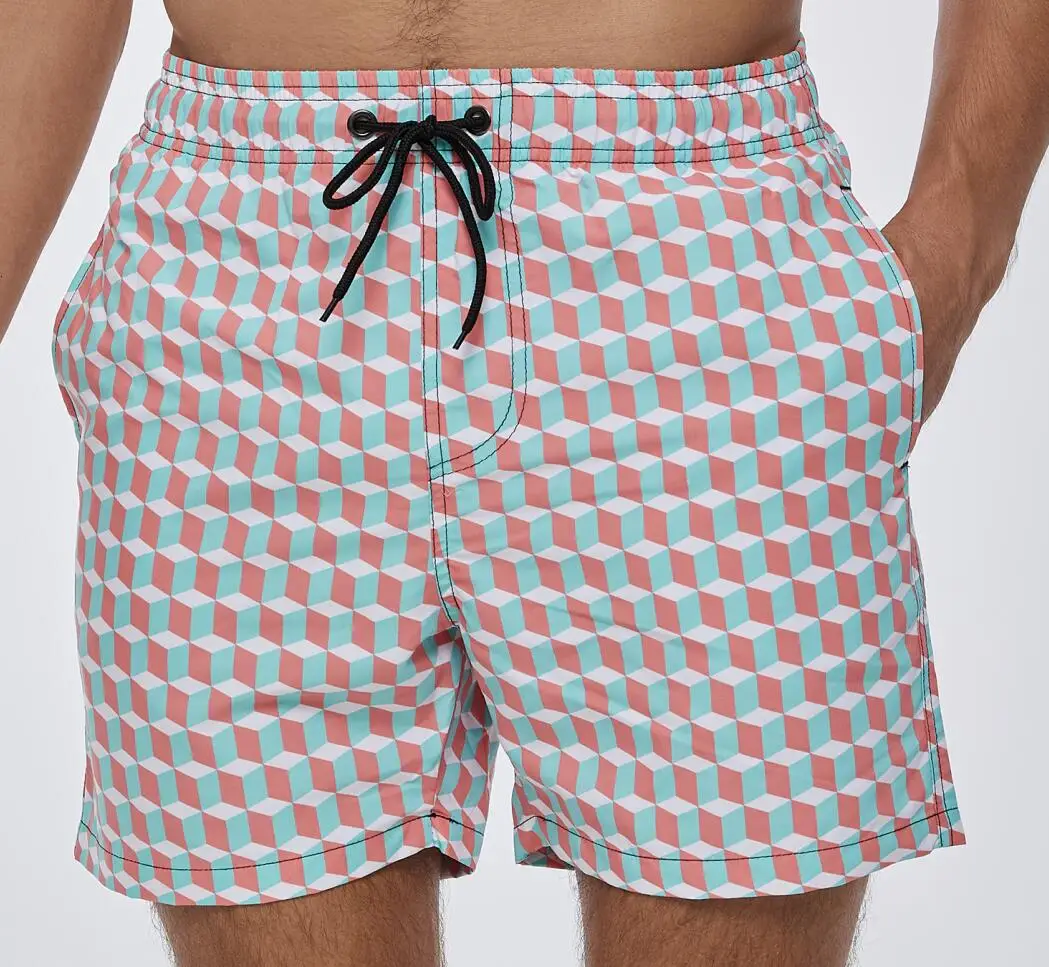 Swimwear Swimsuit Custom Pocket Quick Dry Breathable Men Male Sportswear Print Swim board shorts for Men Beach