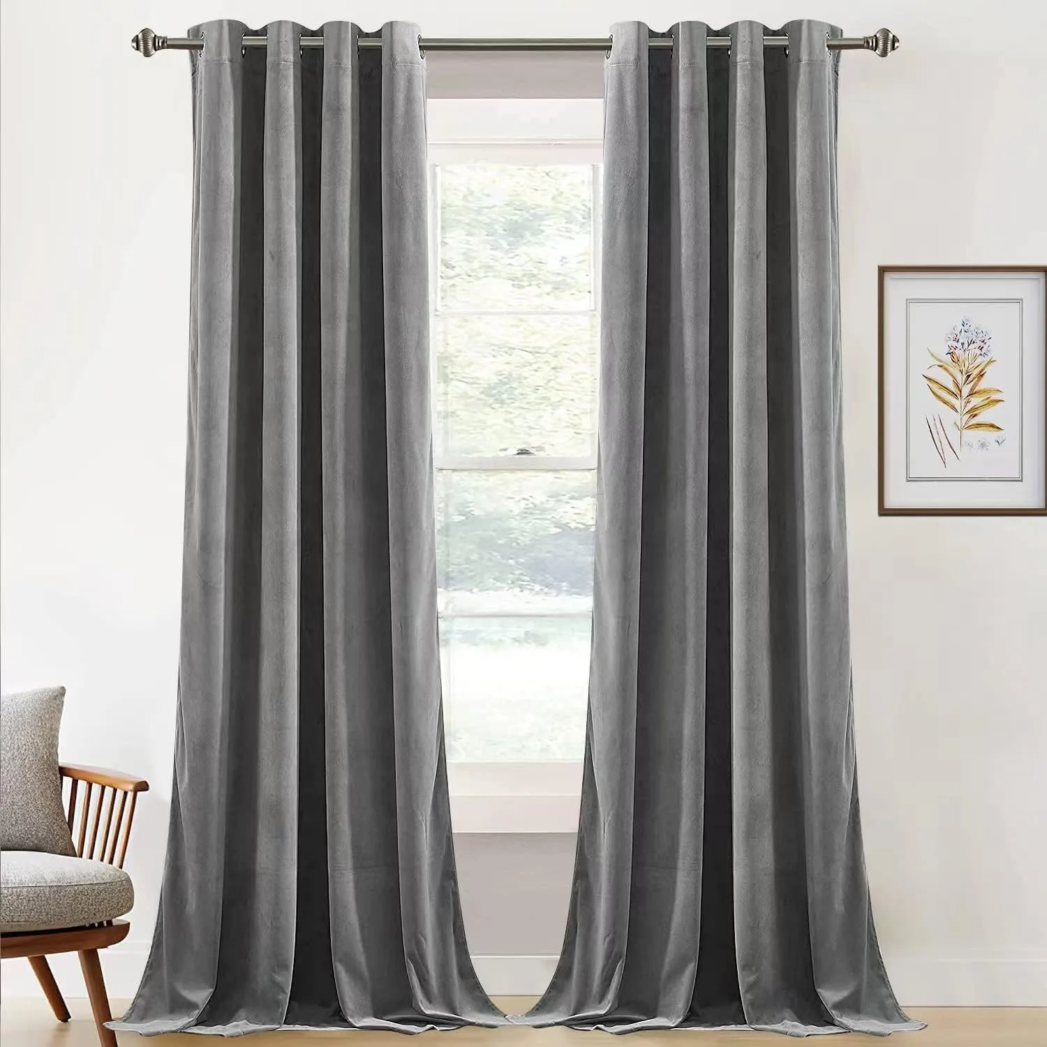 Wholesale Custom Velvet  Blackout Curtains Drapes Luxury Window Curtains 2 Panels for Hotel Bedroom home living room Basement