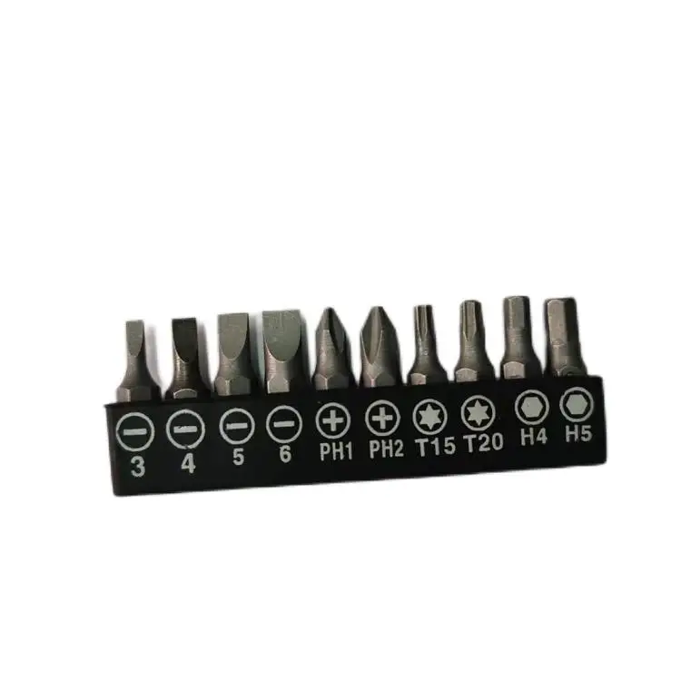 1/4 inch rotational ratchet screwdriver 6.35mm internal hex interface screwdriver bit holder with 10 pcs CR-V Batch of head