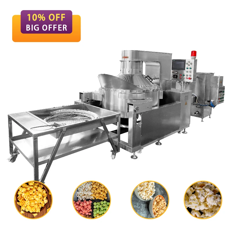 Industrial Automatic Popcorn Equipment Flavored Popcorn Maker Industrial Caramel Ball Shape Popcorn Production Line