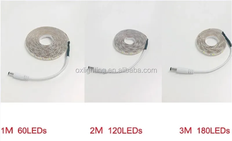 Battery Operated Led Strip PIR Motion Sensor LED Strip Night Light SMD 2835 Cabinet LED Tape for Kitchen Cabinet Bed Stair