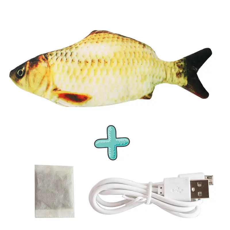 Wholesale USB Electric Stuffed Fresh Floppy Catnip Interactive Plush Cat Fish Toy Flippity Electronic Cat Dog Pet Toy