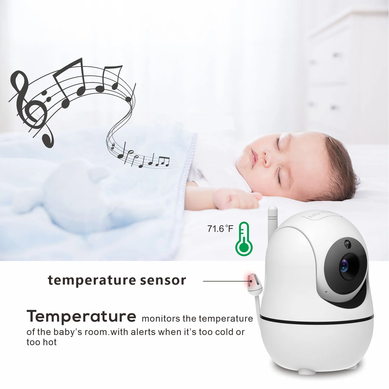 5 Inch Babyfoon Two Way Audio Baby Monitor Home Security Indoor Wireless Digital Video Smart Foon Monitor Baby Camera