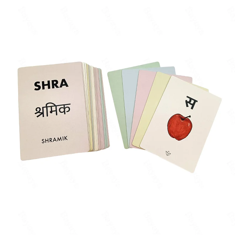 Bayaya Customise Flash Card Kids Vocabulary Learn Hindi Flash Card Educational With Tuck Box