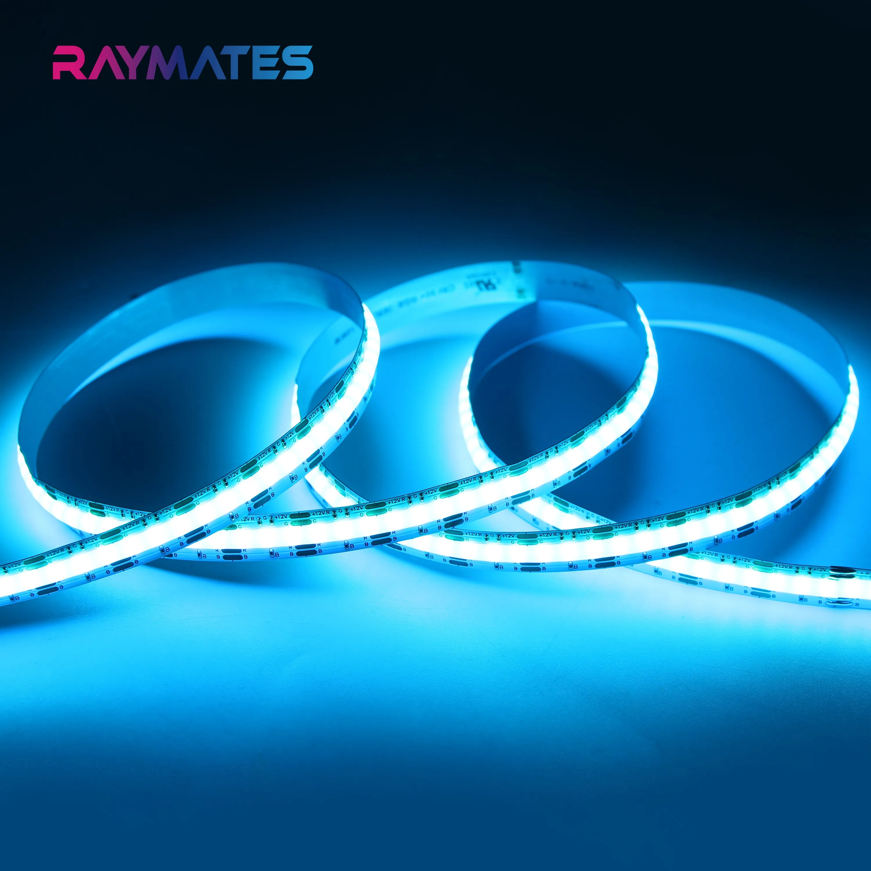 Raymates  UL  high quality 3M 9495LE tape 24v IP20  576LEDs  RGB led light colorful Flexible COB led strip