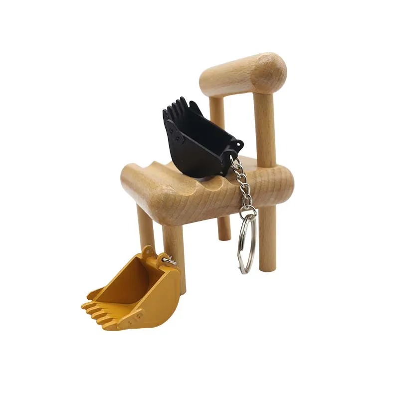 DIY micro digger bucket backhoe excavator loader mini digger 3D llaveros CHAVEIRO Stereo Digger Hook Machine Keychain