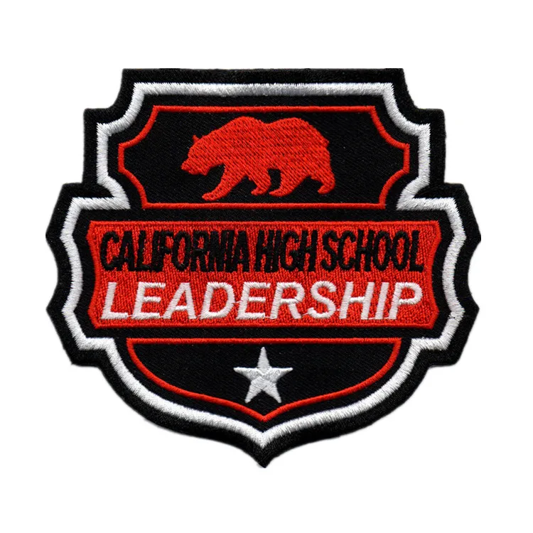 China factory  custom embroidered iron on logo patches embroidered badges  with low MOQ and fast delivery