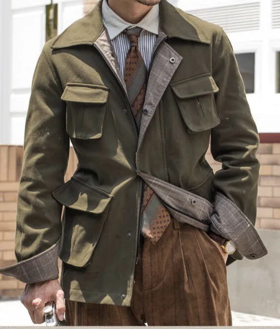 Hot selling Men Fashion plus size jackets function bulky pocket workwear casual Bomber Male Jacket