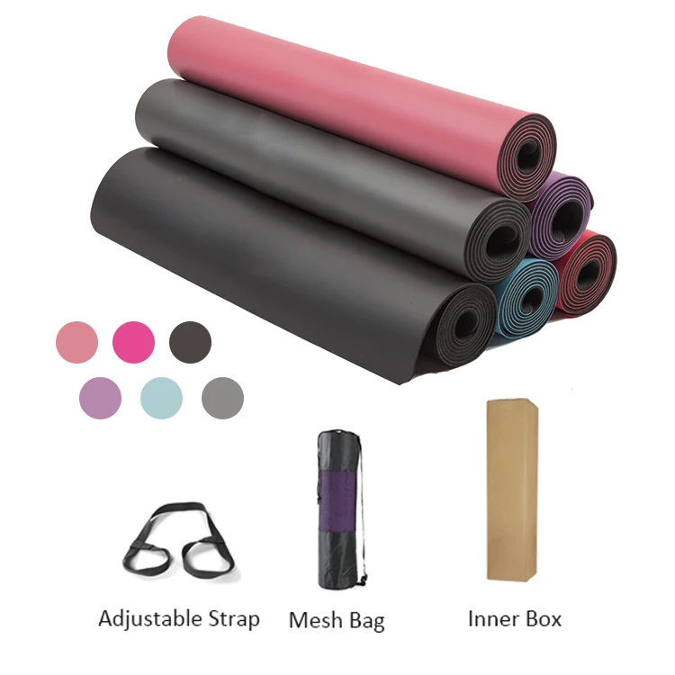 183cm*68cm Hot Sale High Quality 5 mm Custom Logo Wholesale Eco Friendly Natural Fitness PU Rubber Yoga Mat