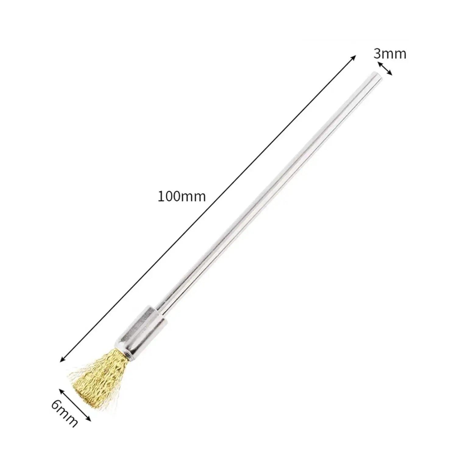 Wire Brush Extended Steel Cleaning End Brushes Pen Wire End Cleaning Brush Metal, 3*6*100mm Small Pen Shape Stainless