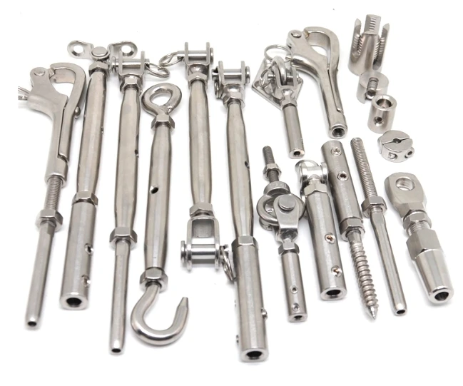 Stainless Steel 304 316  Marine Grade Cable Railing Swageless Threaded Stud Tension End Fitting Terminal