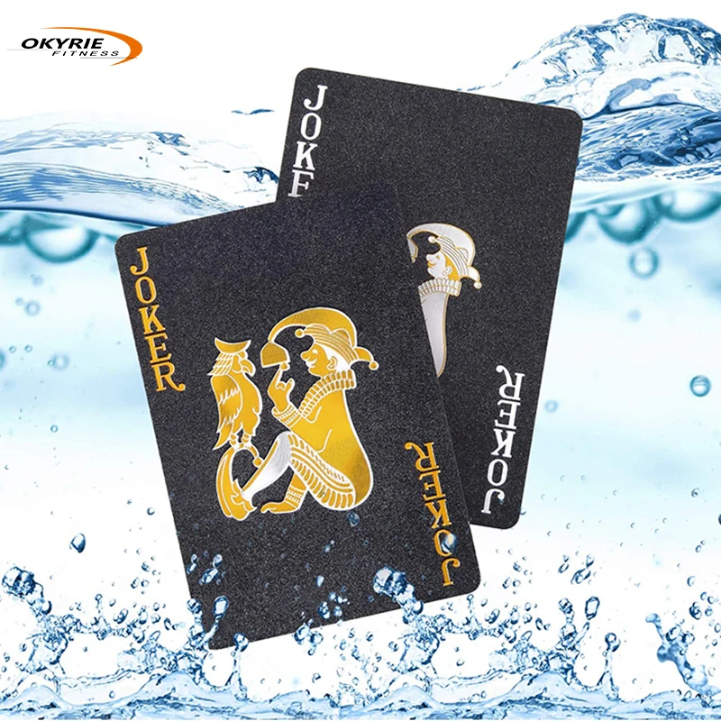 OkyRie Plastic Playing Cards Custom Printing Paper Plastic Golden 24k Poker Set Box Gold Plated Playing Cards