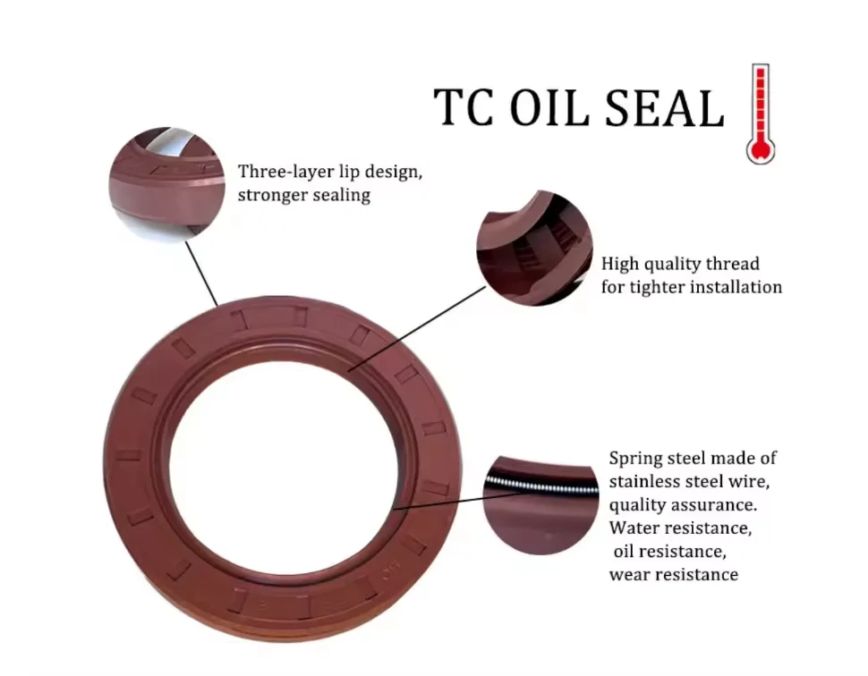 Fluorine rubber skeleton oil seal multi-specification O-ring TC rubber ring skeleton oil seal