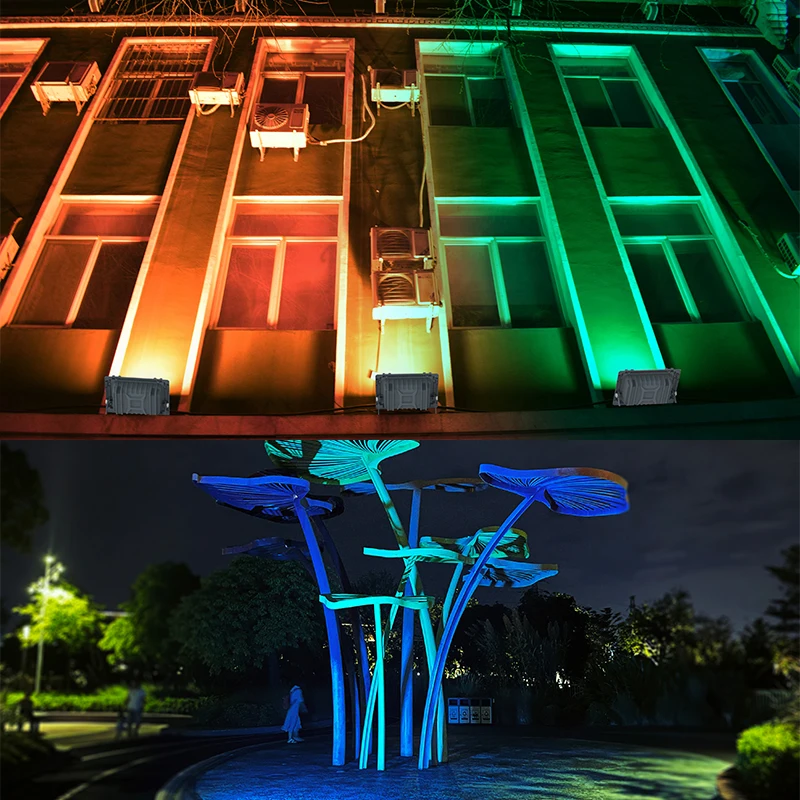 LED Solar Flood Light 60W 200W 300W 500W 800W Outdoor Garden Music rhythm Blue Tooth RGB Spotlight