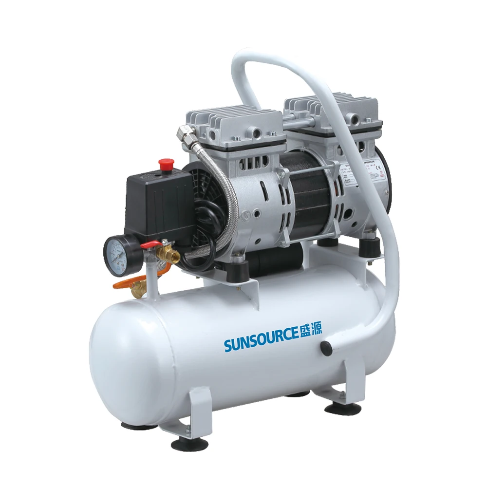 Бесшумный безмасляный компрессор mini 9l, безмасляный воздушный компрессор