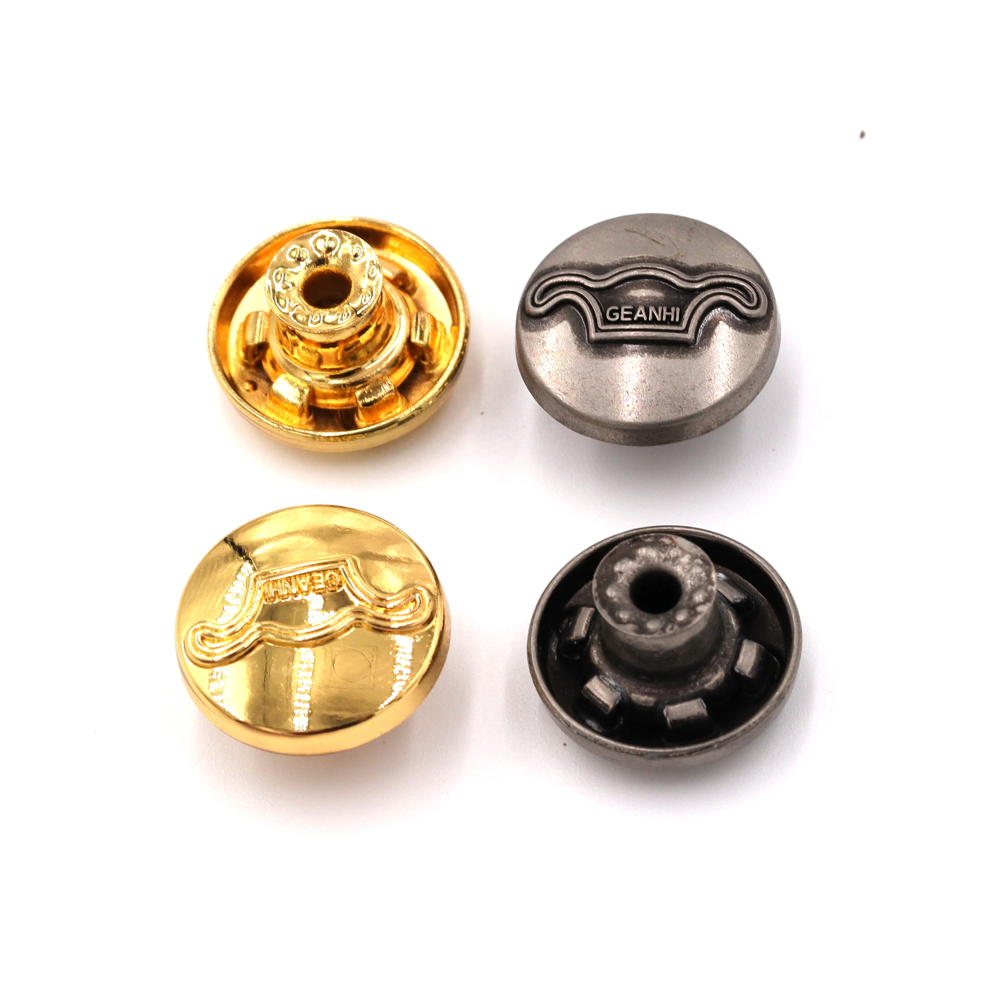 Manufacturers Wholesale Vintage Zinc Alloy Metal Denim Buttons Custom Brand Logo Jeans Button and Rivets