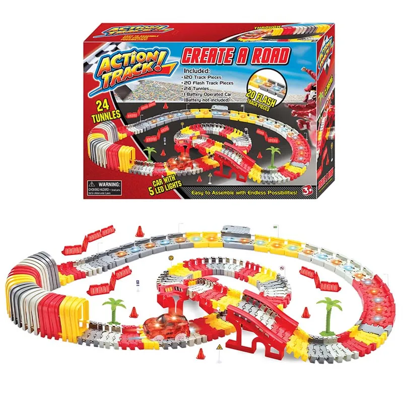 Funny Electric Tracks B/O Railcar Track Vehicle Educational Kids Electric Track Car Toys