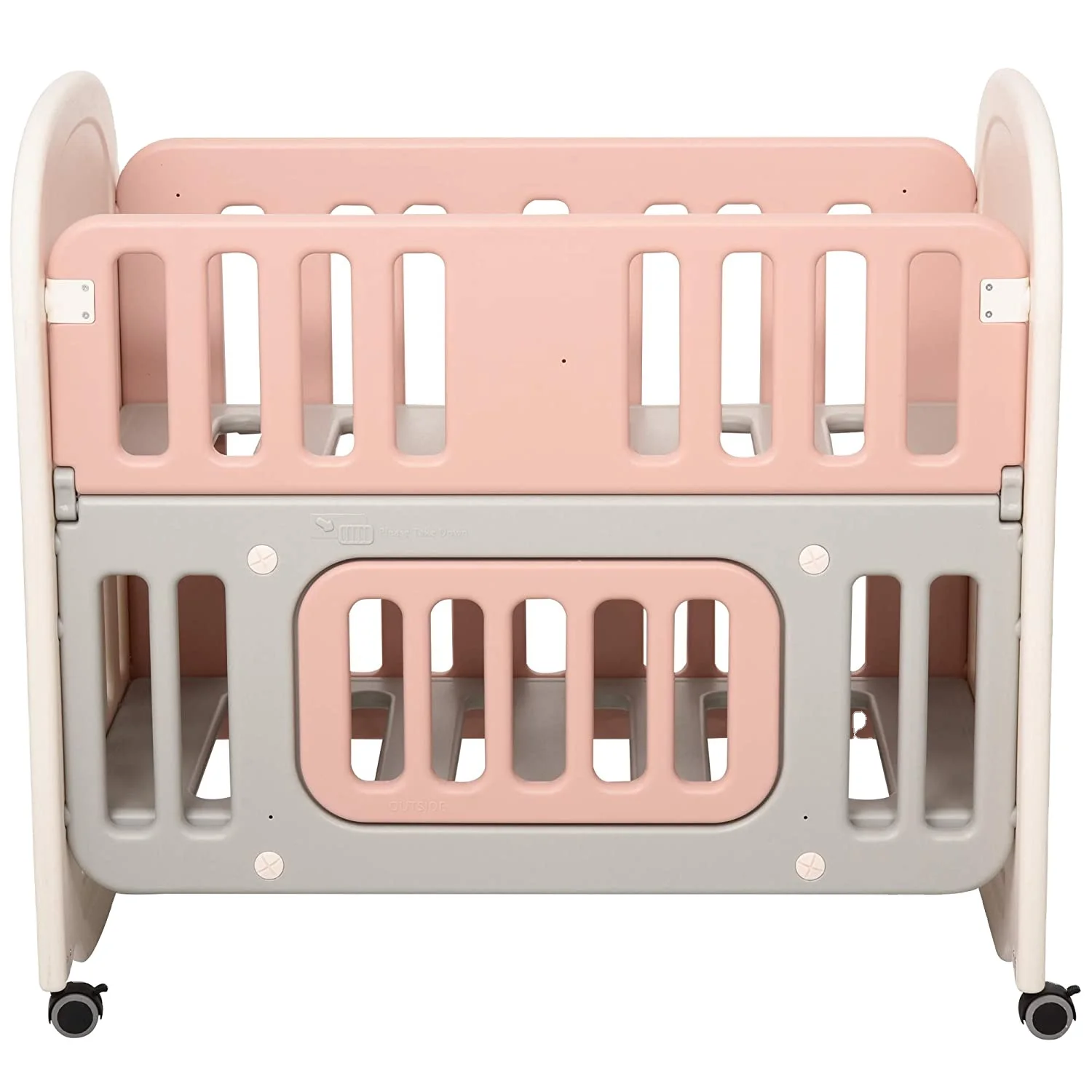 ABST 2 IN 1 luxury baby cribs baby furniture bedroom set Best sell design HDPE plastic baby crib