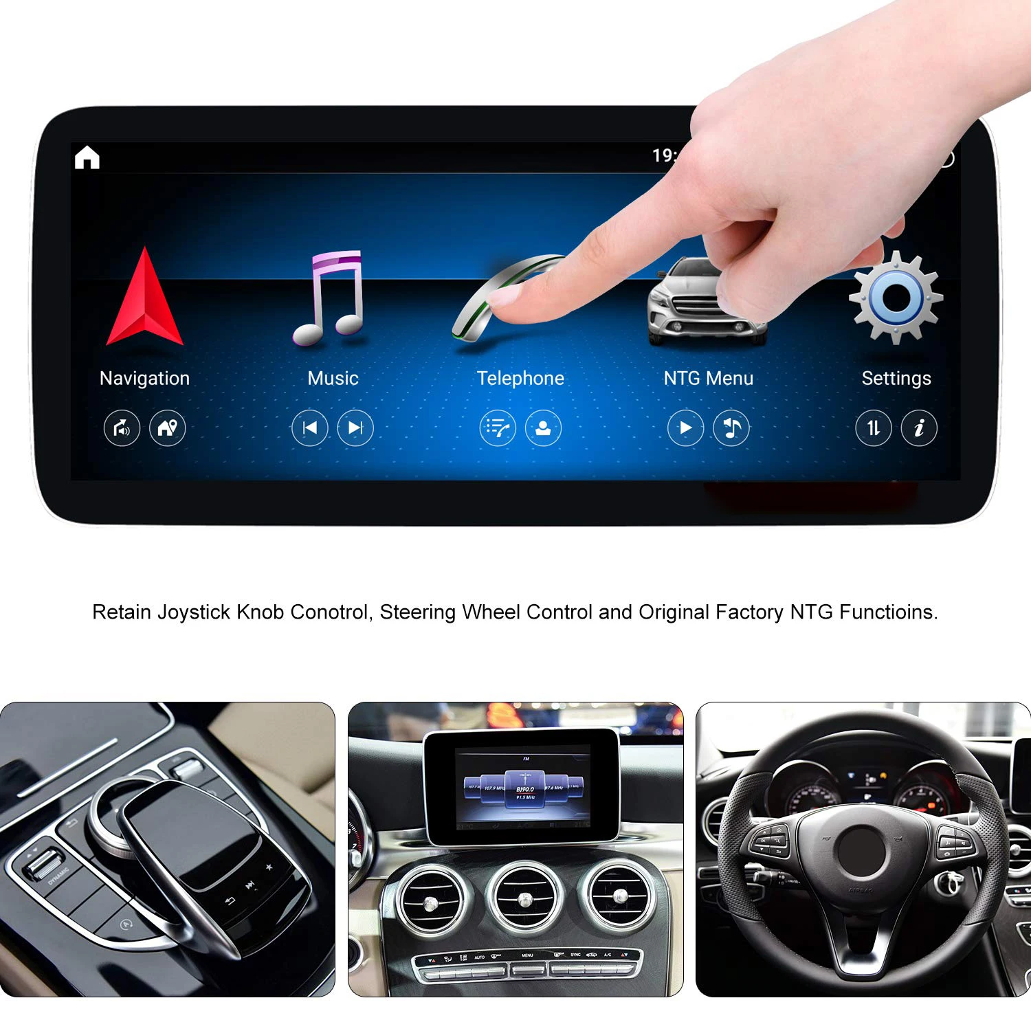 12.3 Inch GPS Navigation Screen BT Car Monitor Carplay Car Radio Auto DSP Audio for Mercedes W204 W205 2007-2018 Mercedes Benz