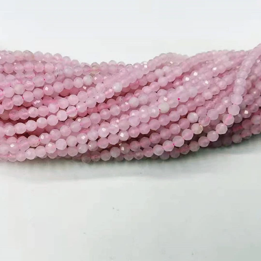 Natural Smooth Gemstone 4mm Faceted Tiger Rose Quartz Pyrite Sodalite Loose Stone Beads For Jewelry Making