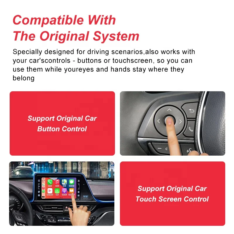 Wireless carplay Android auto box for Toyota camry corolla prado universal carplay smart box video interface