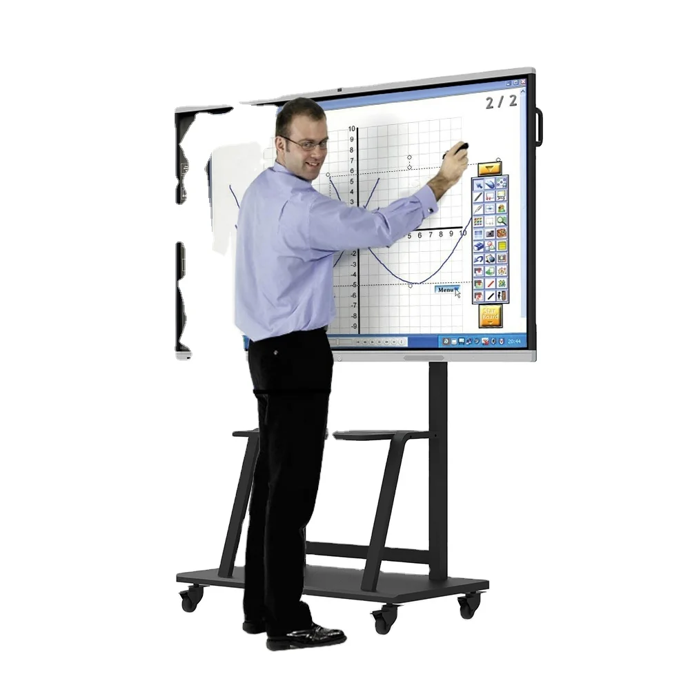 75 inch Finger Touch Screen Smart tv Intelligent Interactive Board Digital Whiteboard With Wheels China