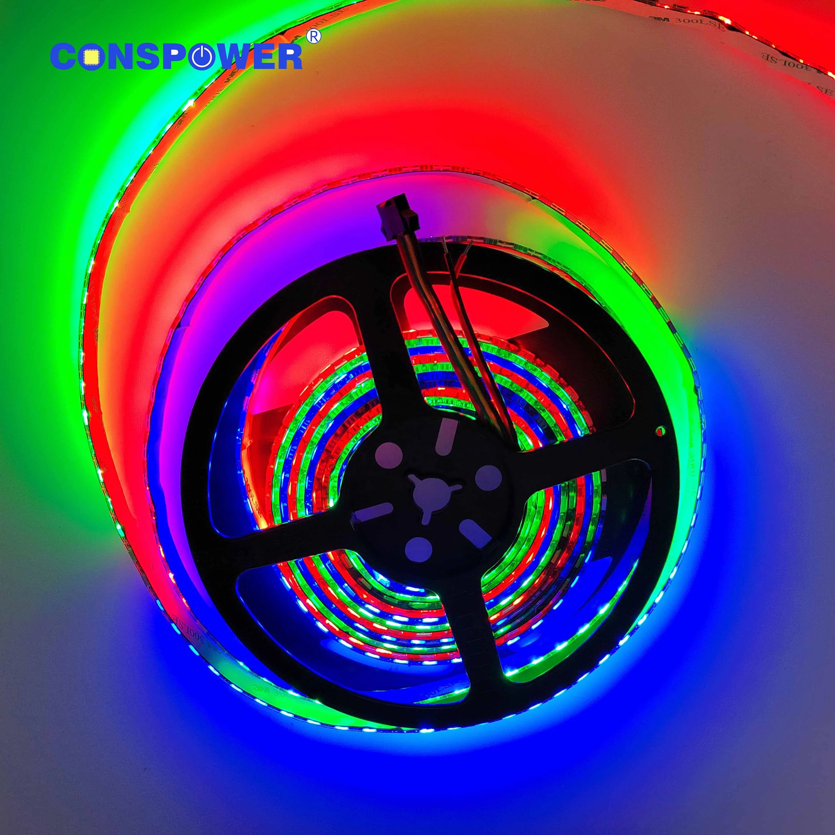 Conspower Addressable LED Strip Magic LED Strip 96 LEDS/M Bulit-in IC APA102 5050 RGB 5V 12mm PCB