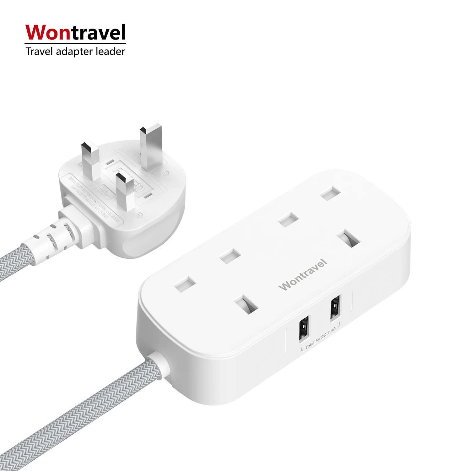 Durable wholesale usb power strip, 2 sockets power strip extension leads uk pin plug and cable