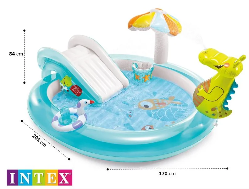 Intex 57165 Gator Play Center Inflatable Children Swimming Pool Slide