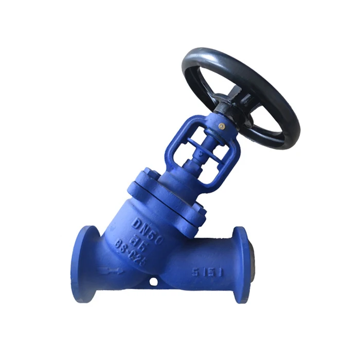 DIN Cast Steel GS-C25 90 Degree Water Angle Globe Valve with Handwheel