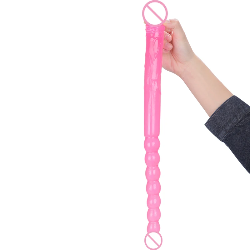 Online Shop Hot Sale long realistic huge silicone penis dildo anal ended headed double dildo for gay couple