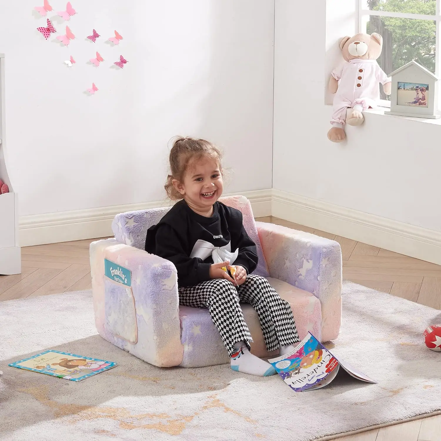 Foam FILP-Out Chair 2-in-1 Convertible Sofa to Sleeper Play Couch Kids Sofa for Children