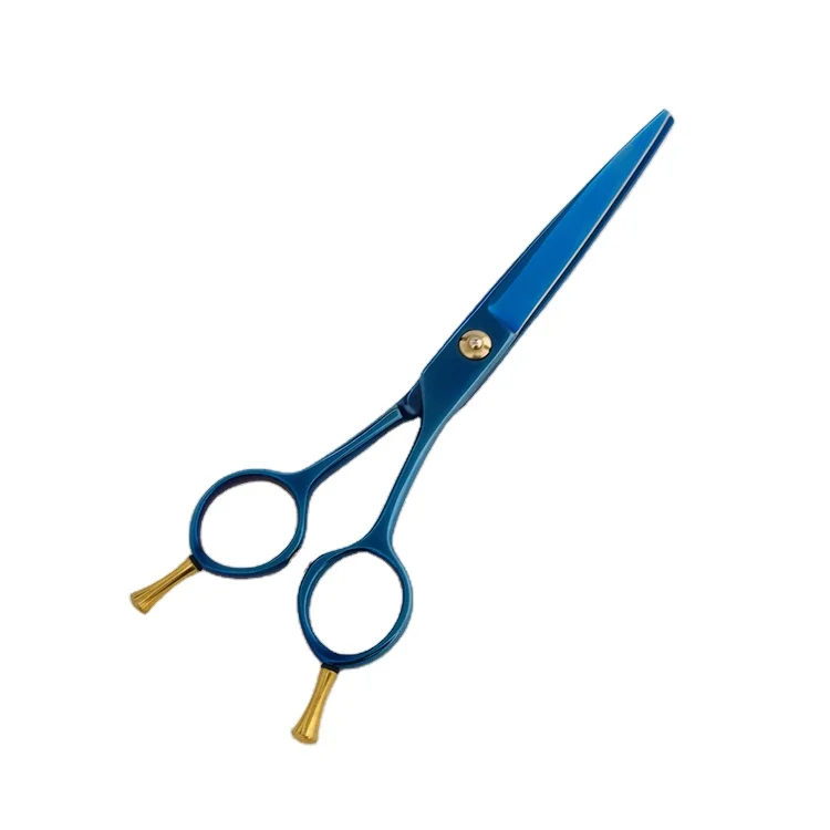 JA05 7.0 inch double handle blue pet grooming scissors shears dogs cats salon titanium titan with removable tail nail