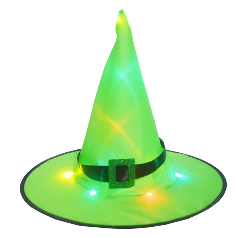Personalized  Halloween Outdoor Decoration Hanging Lighted Glowing Witch Hat Decorations