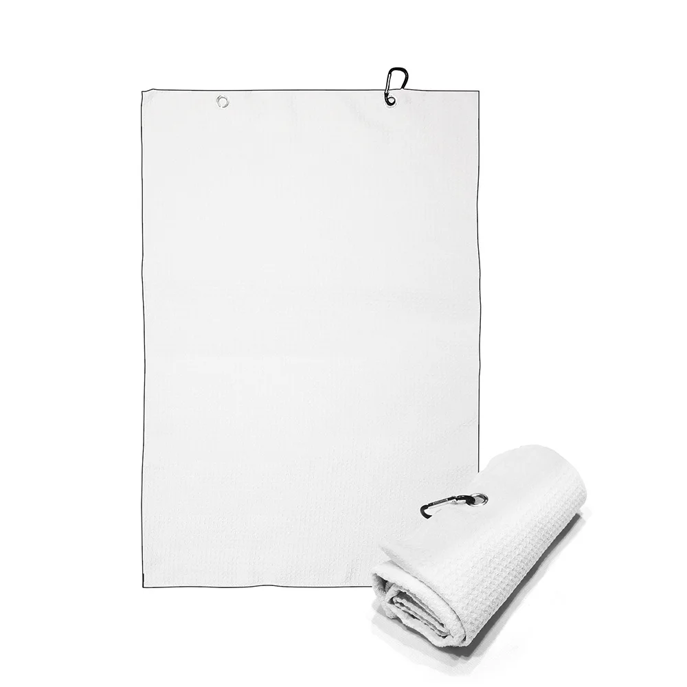 Sublimation blank Microfiber Golf Towel with hook, blank White Cooling Towels for heat transfer printing