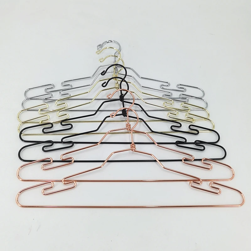 Wholesale simple wire hanger adult metal hangers non-slip multifunctional underwear drying clothes hanger
