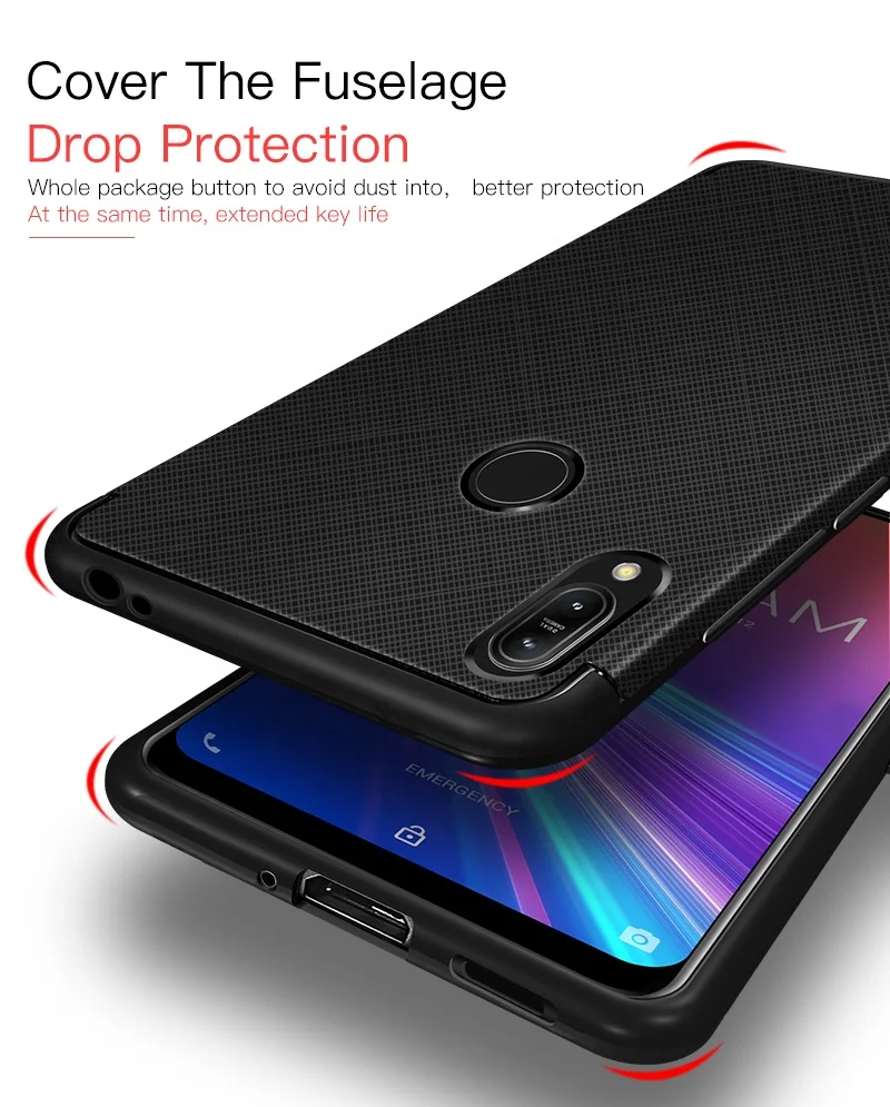 Cross Stitch Fingerprint Protection Silicone TPU Handphone Phone Case for Asus Phone II Zenfone 6 Live Max Plus Pro Lite ROG M2