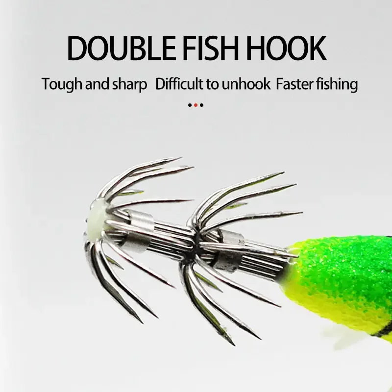 Hot Sale Lead Sinker Soft foot Octopus Bait Squid jig Hook Luminous Shrimp Squid Jig Hooks Soft Plastic Shrimp Squid Bait