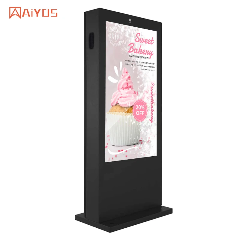 Touch Screen LCD Display Advertising Digital Signage Outdoor Standing Waterproof Custom Logo Outdoor Advertising Player Kiosk