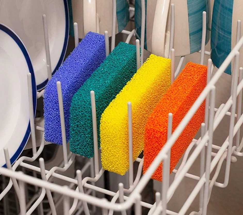 BONNO Kitchen Silicone Clean Sponge Dish Scrubber Silicone Sponge for Washing Dishes