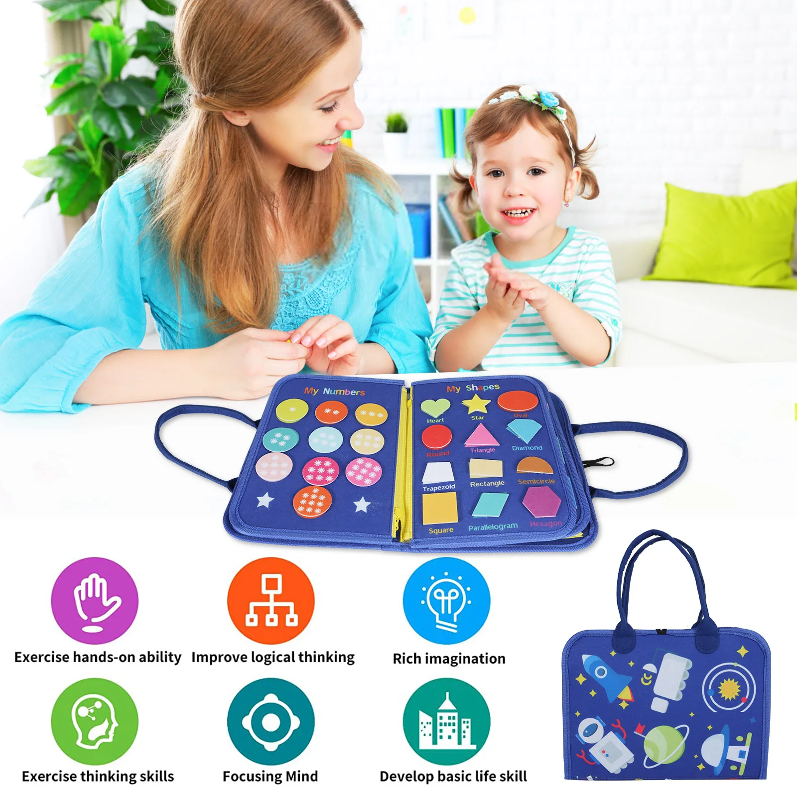 High quality Sensory Toddler Felt Busy Board Toy Montessori Toys Toddler Activities Busy Board diy Accessories