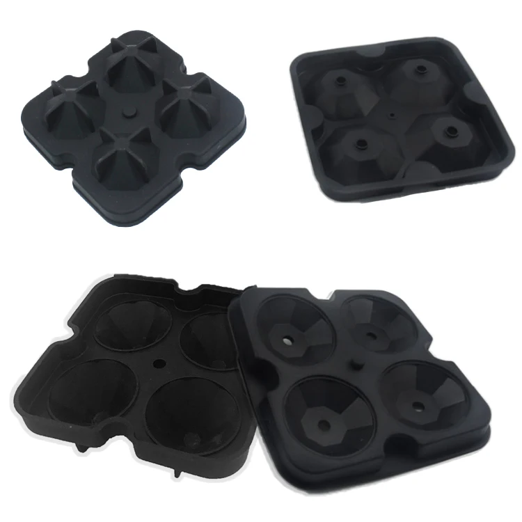 Diamond Shaped Silicone BPA-Free Ice Cube Tray Molds With Lid For Ice Whiskey Candy