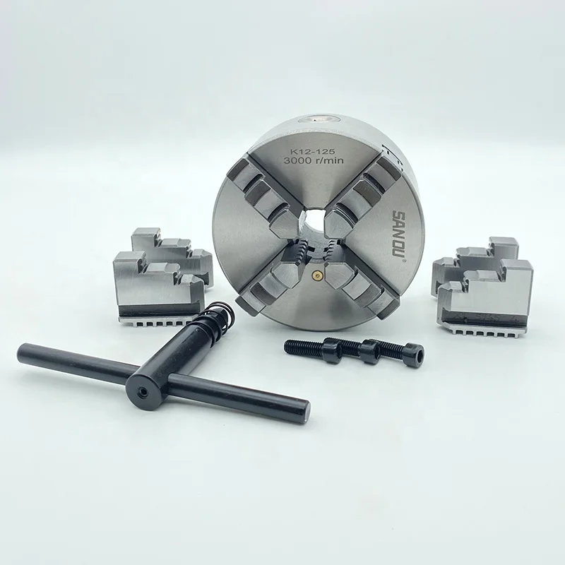 lathe chuck 125mm sanou brand  4 jaw self-centering lathe chuck K12125 metal lathe chuck for sales