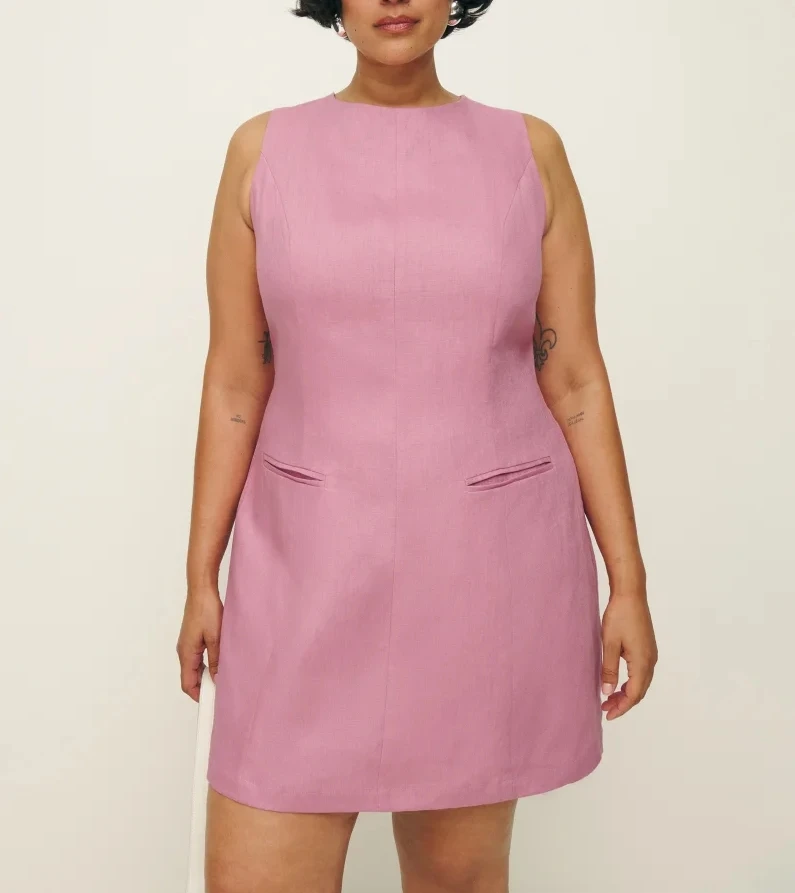 Летнее легкое льняное хлопковое дышащее вечернее платье без бретелек