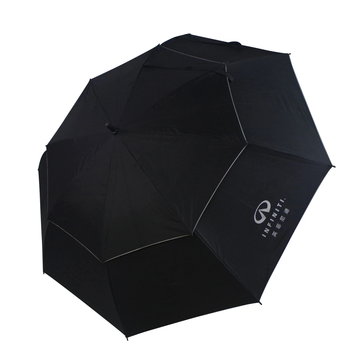 High quality double vented layer super large with silver coated custom logo business gifts golf umbrellas